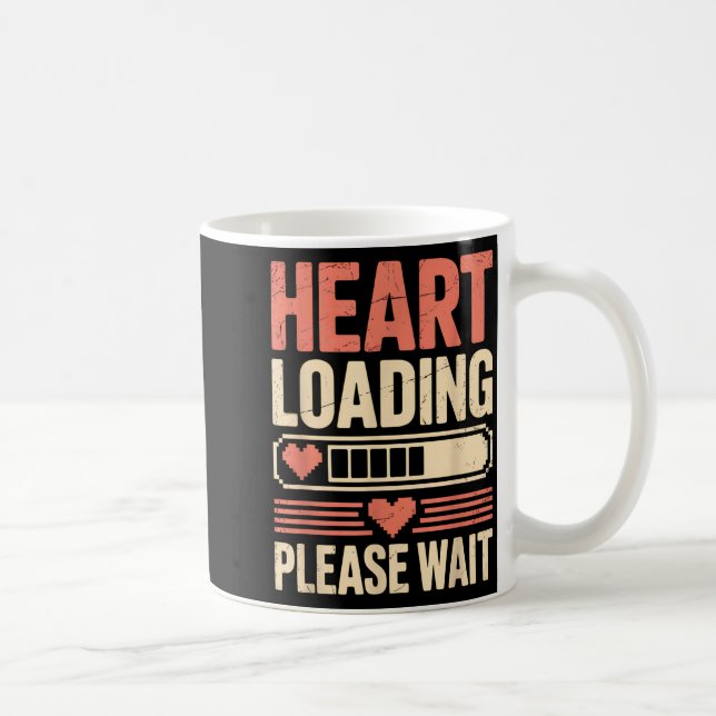 Taza De Café Heart Loading Please Wait Retro Xel Valentine Humo (Derecha)