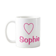 Heart Love Sophie (Nombre) Pink Mug