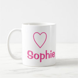 Taza De Café Heart Love Sophie (Nombre) Pink Mug