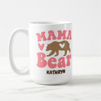 Taza De Café Heart Mama Bear Retro Cute Gracioso Regalo De Mamá
