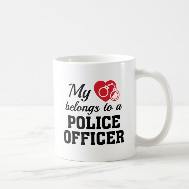 Taza De Café Heart Pertenece a Oficial de Policía (Derecha)