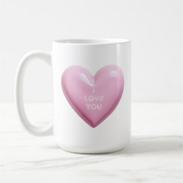 TAZA DE CAFÉ HEART PINK I LOVE YOU WEDDING ANNIVERSARY