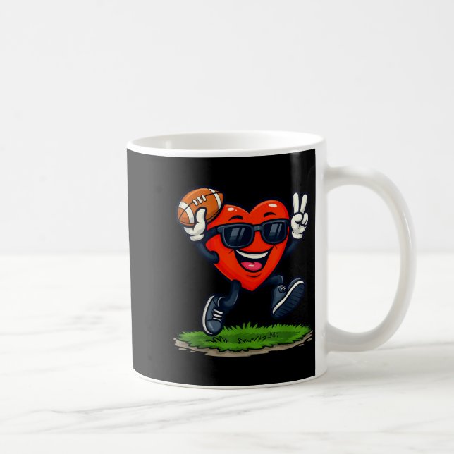 Taza De Café Heart Playing American Football Rugby Valentine Me (Derecha)