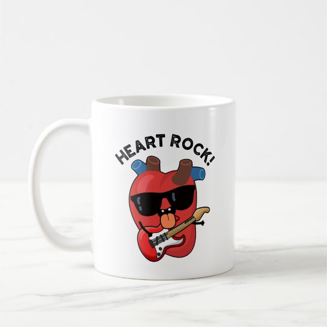 Taza De Café Heart Rock Funny Music Pun (Izquierda)