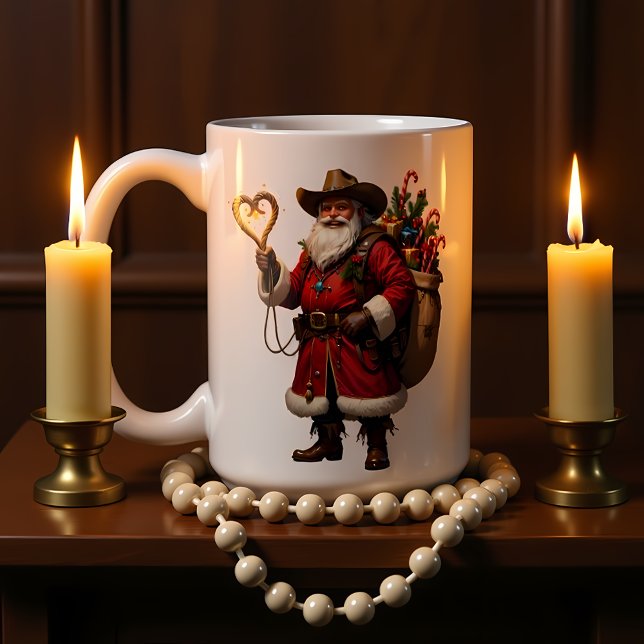 Taza De Café Heart Rope Cowboy Santa (Subido por el creador)