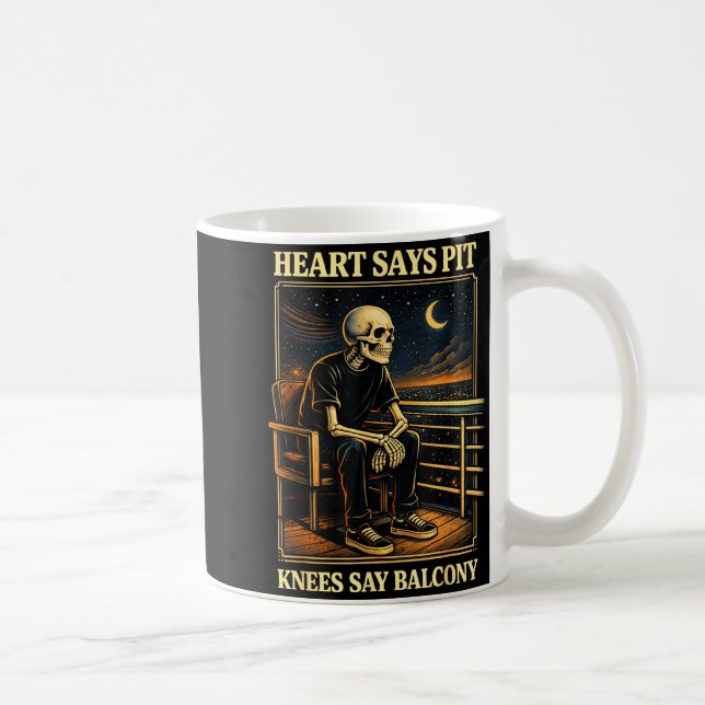 Taza De Café Heart Says T Knees Say Balcony  (Derecha)