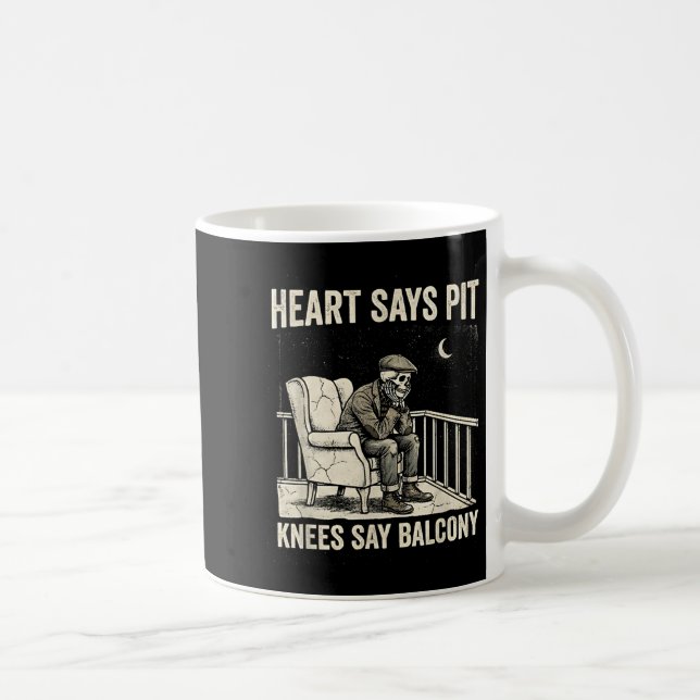 Taza De Café Heart Says T Knees Say Balcony Funny Old Men Music (Derecha)