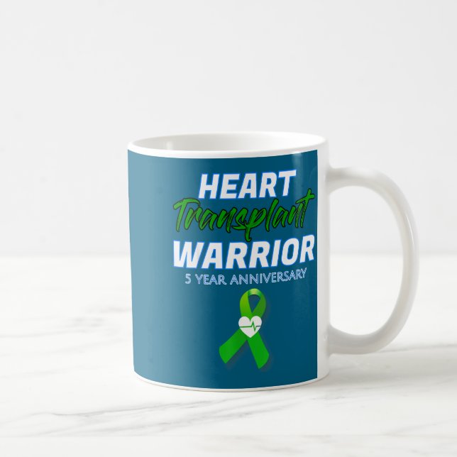 Taza De Café Heart Transplant 5 Year Anniversary Warrior Patien (Derecha)