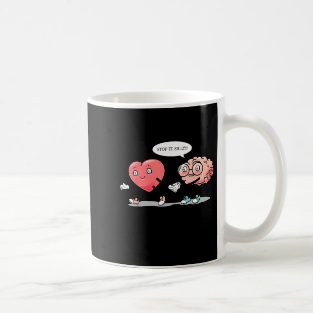 Taza De Café Heart Vs Brain Heart Leading Brain Valentines  (Derecha)