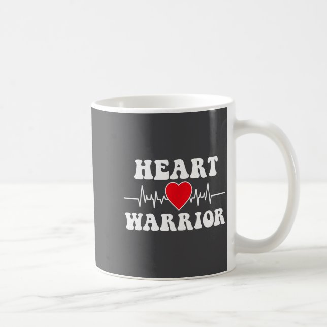 Taza De Café Heart Warrior Heart Disease Awareness Month Red He (Derecha)