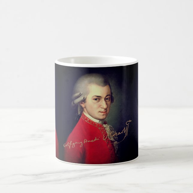 Taza De Café ♥ Heart Wolfgang Amadeus Mozart with signature ♥ (Centro)
