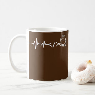 Taza De Café Heartbeat del desarrollador de software para progr