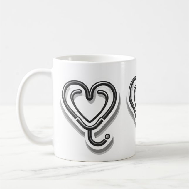 Taza De Café Heartbeat for lovers: stethoscope for medical  (Izquierda)