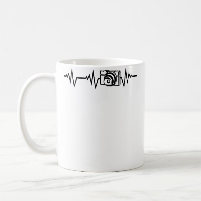Taza De Café Heartbeat Photographer Camera Photography (Izquierda)