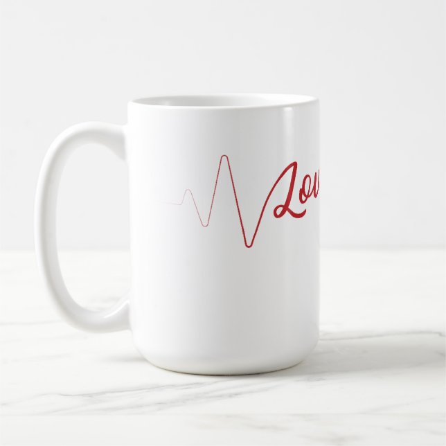 Taza De Café Heartbeats of Love: for Valentines Day (Izquierda)