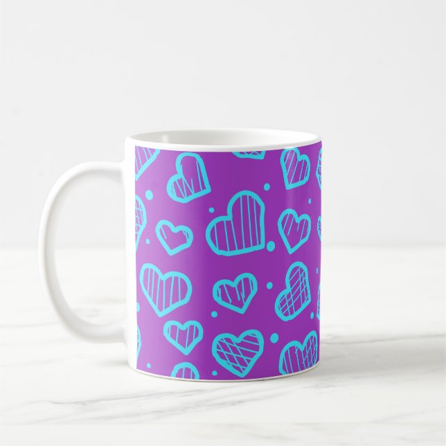 Taza De Café Hearts Pattern - Valentine's Day Inspired (Izquierda)