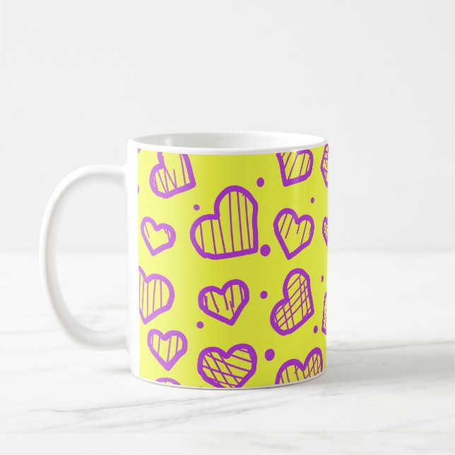 Taza De Café Hearts Pattern - Valentine's Day Inspired (Izquierda)