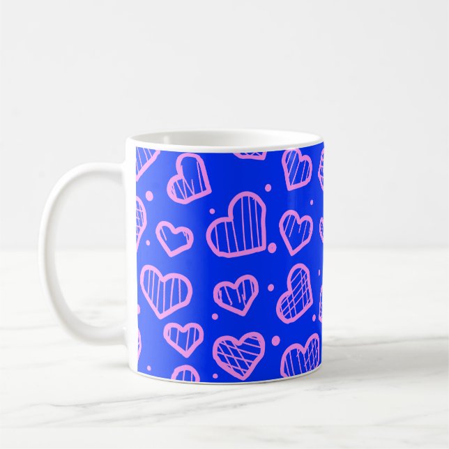 Taza De Café Hearts Pattern - Valentine's Day Inspired (Izquierda)