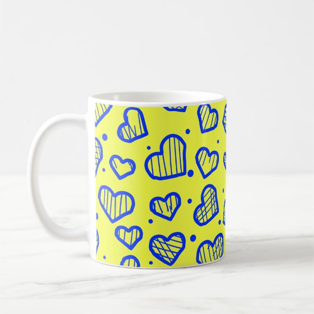 Taza De Café Hearts Pattern - Valentine's Day Inspired (Izquierda)