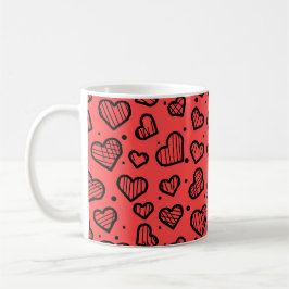 Taza De Café Hearts Pattern - Valentine's Day Inspired 