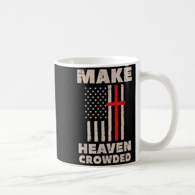 Taza De Café Heaven Us Flag Patriotic Christian Religious God J (Derecha)