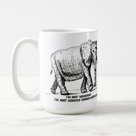 Taza De Café Heavy Cross-Hatched Elephant