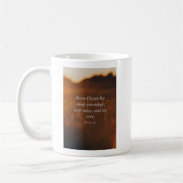 Taza De Café Hebreos 13:8 KJV Versículo de la Biblia Jesucristo