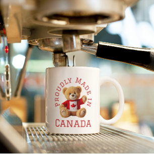 Taza De Café Hecho con orgullo en Canadá con Oso Teddy