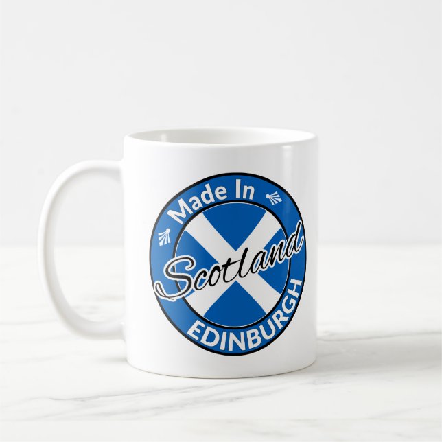 Taza De Café Hecho en Edimburgo Bandera de Saltire de Escocia (Izquierda)