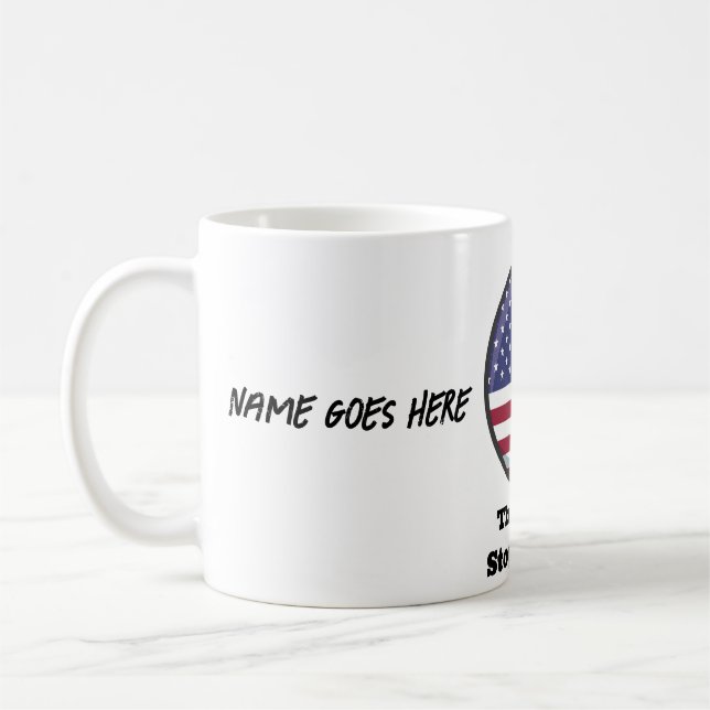 Taza De Café Hecho en EEUU - ¡El Buck se detiene aquí! (Izquierda)