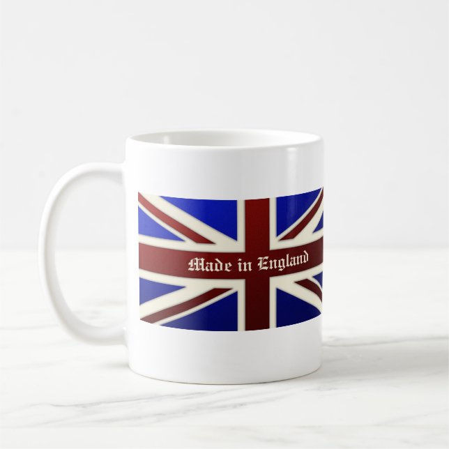 Taza De Café Hecho en la bandera metálica de Inglaterra Union (Izquierda)