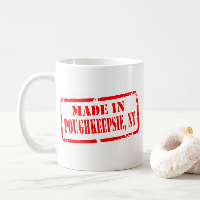 Taza De Café Hecho En Poughkeepsie - Rojo (Con donut)