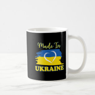 Taza De Café Hecho En Ucrania, Corazón De Bandera Ucraniana