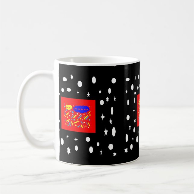TAZA DE CAFÉ HECHO PARA KAREN ROJO Y BLANCO NEGRO NOMBRADO (Izquierda)