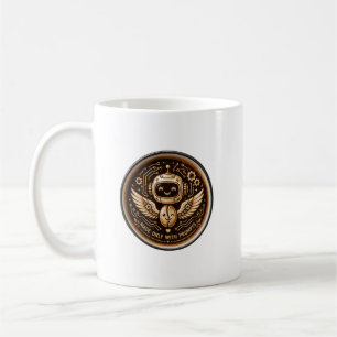 Taza De Café Hecho Solo Con Prompts Robot de Café Divertido con