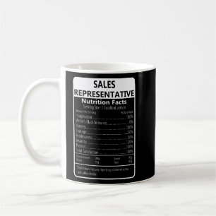Taza De Café Hechos de nutrición de representante de ventas Sar