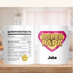 Taza De Café Hechos de nutrición impulsados por Chistes de papá