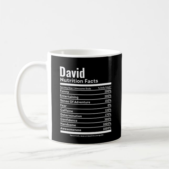 Taza De Café Hechos de nutrición Nombre personal divertido (Izquierda)