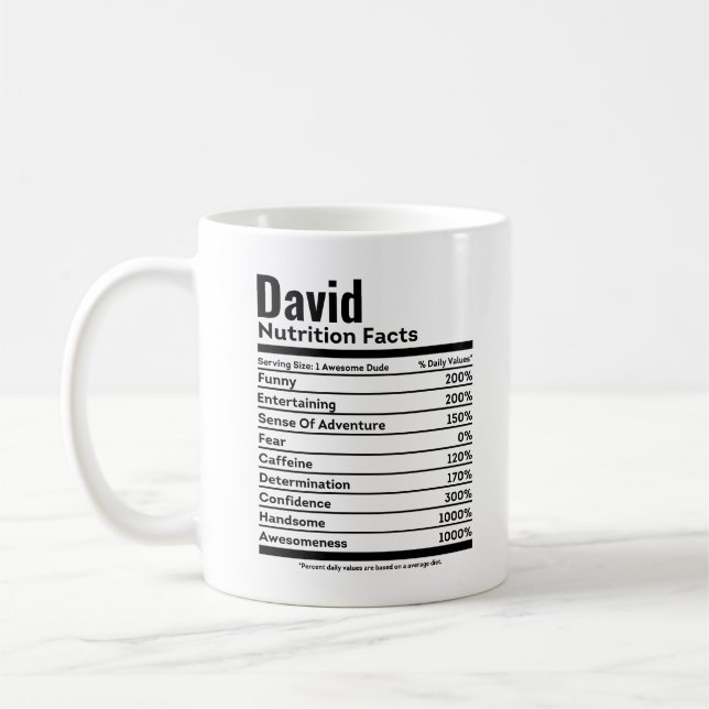 Taza De Café Hechos de nutrición Nombre personal divertido (Izquierda)