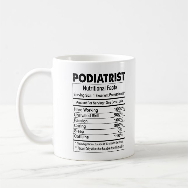 Taza De Café Hechos de nutrición podiatrista 11oz café Mug (Izquierda)
