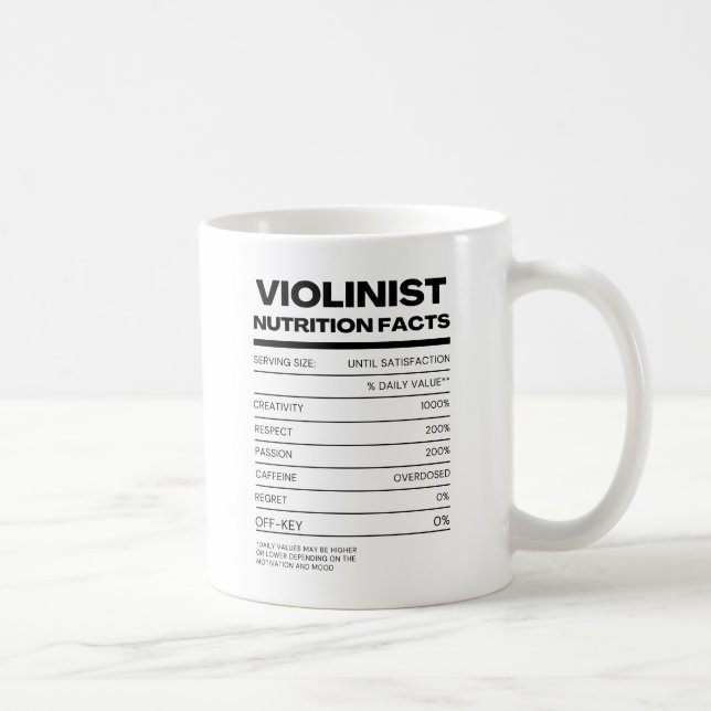Taza De Café Hechos de nutrición violinista café Mug (Derecha)