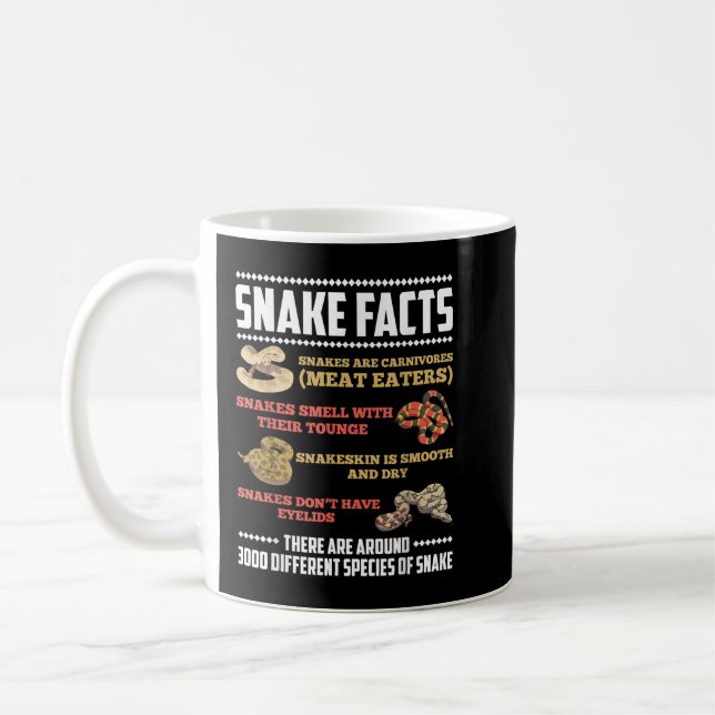 Taza De Café Hechos divertidos de serpientes herpetología  (Izquierda)