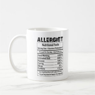 Taza De Café Hechos nutricionales alérgicos 11oz Mug