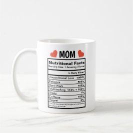 TAZA DE CAFÉ HECHOS NUTRICIONALES DE LA MADRE, REGALO PARA EL D