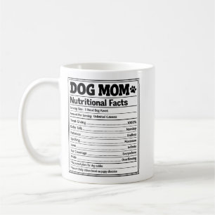 Taza De Café Hechos Nutricionales de Mamá Perro Divertido Padre