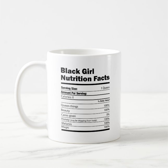 Taza De Café Hechos nutricionales del Chica negro (Izquierda)