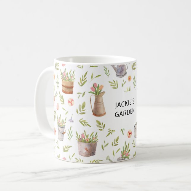 Taza De Café Hectáreas de jardinería personalizadas (Anverso izquierdo)