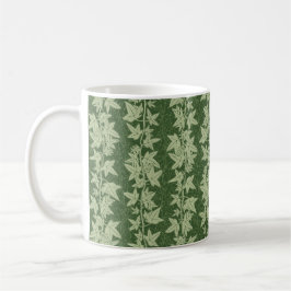 Taza De Café Hedera Ivy Vines - patrón L_D verde botánico.