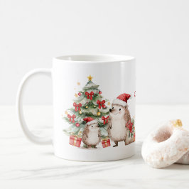 Taza De Café Hedgehog Christmas Tree Presents Mug