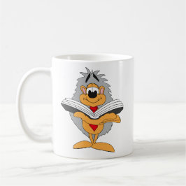Taza De Café hedgehog está leyendo un libro